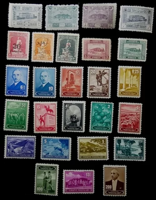 Ottoman Turkey Turkish Postage Stamps Lot Key Valeur **Mnh
