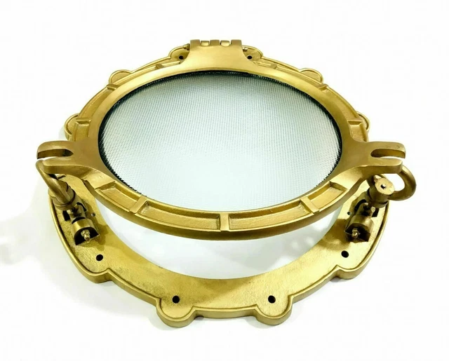 15" Vintage Aluminio Latón Antigüedad Portilla Náutico Navío Ventana Decorativo