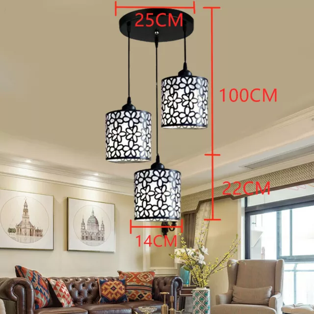 3-Head Modern Ceiling Hanging Light Pendant Lamp Chandelier Dining Room Fixture