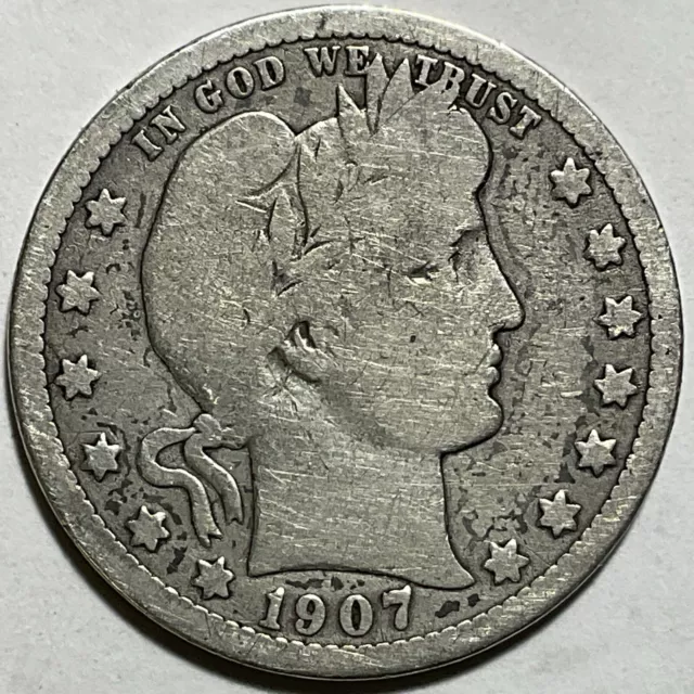 1907-D *Barber Quarter* Circ (Great Type Coin) ~Nr~ #537