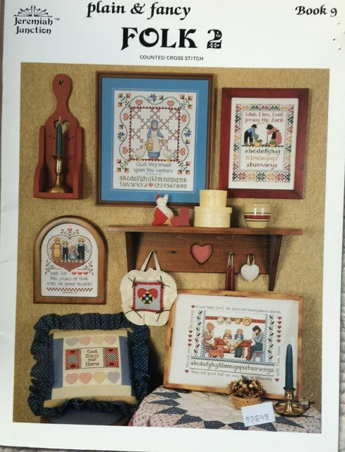 Plain & Fancy Folk 2 Amish Family Jeremiah Junction Cross Stitch Pattern Book 9