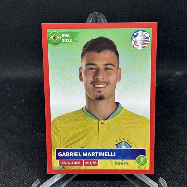 Parallel Panini Sticker RARE 2024 COPA America Panini Brazil Gabriel Martinelli Red Parallel ...