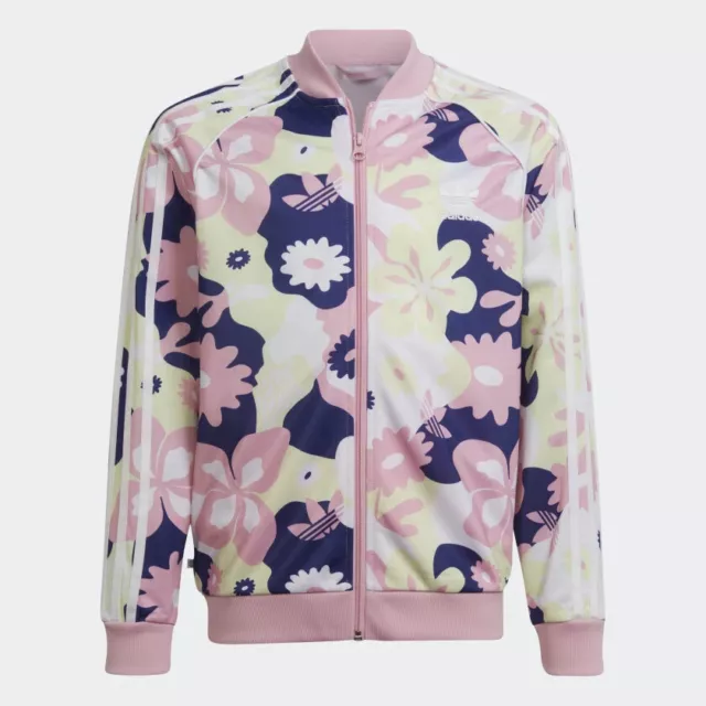 adidas Girls' (Kids) Allover Flower Print SST Track Jacket (HF7468) Sizes L & XL