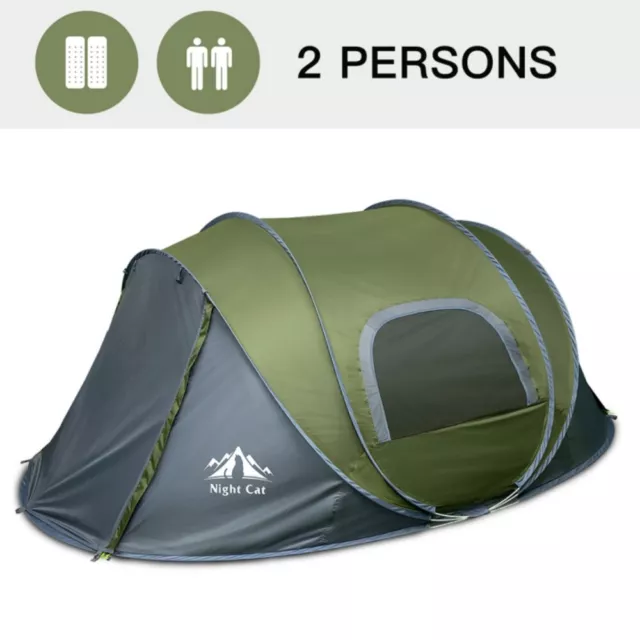 Instant Camping Tent 2 Person Auto Pop up Family Hiking Beach Sun Shade Camp