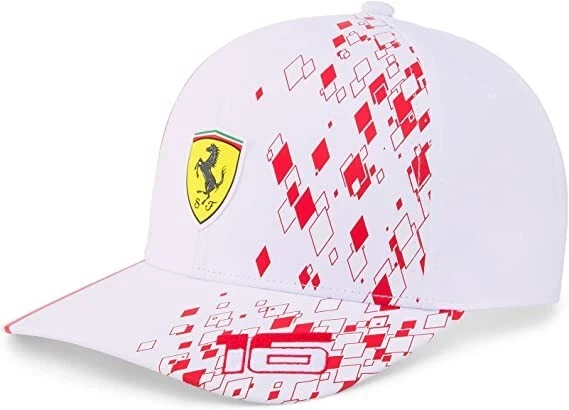 Scuderia Ferrari 2023 Edizione Speciale Monaco Charles Leclerc Cappellino Bianco