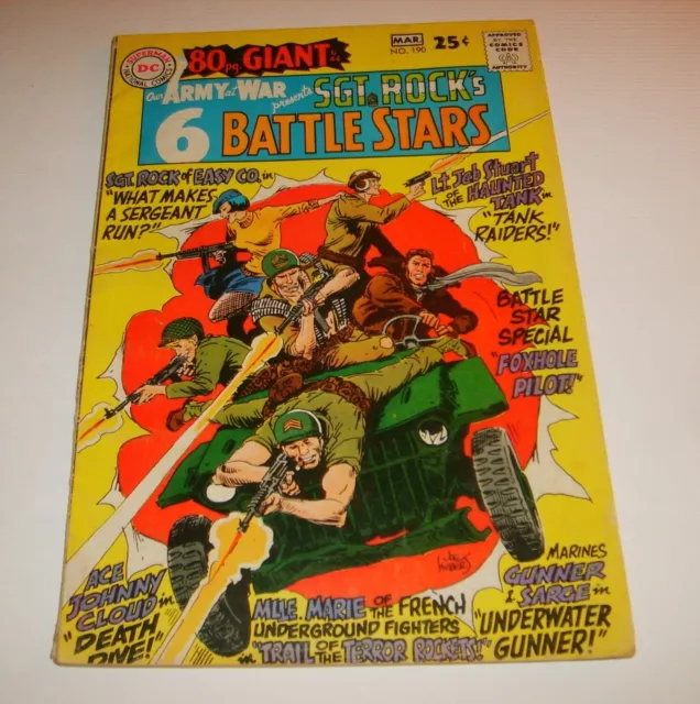 Our Army At War  #190 FN-  80-pg Giant  1968