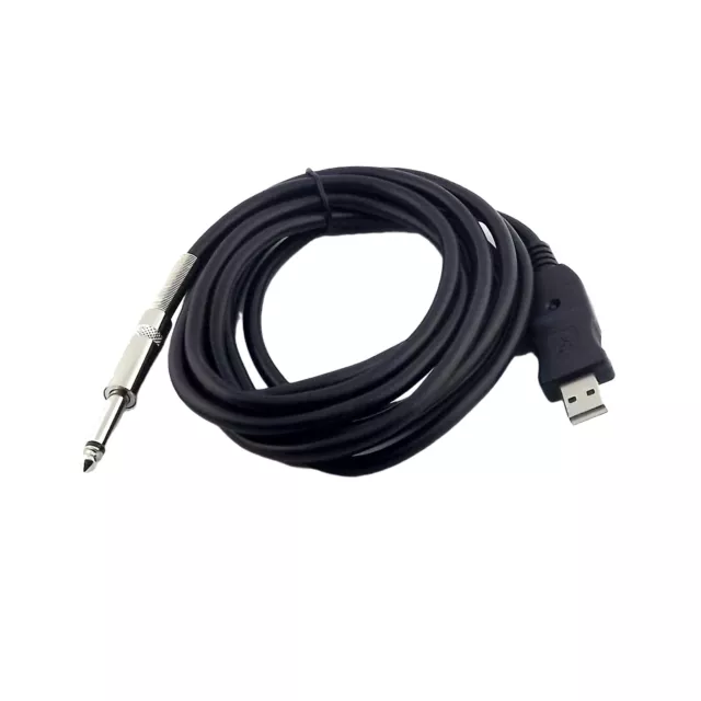 6.35mm 1/4" Male To USB Link Guitar Bass Connection Instrument Adapter Cable 3M