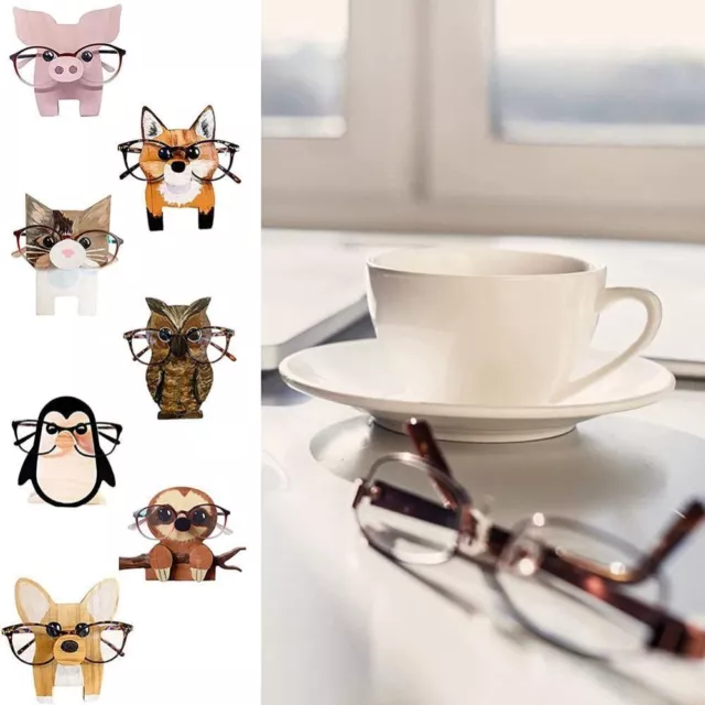 Creative Animal Glasses Holder Stand DIY Wooden Eyeglass Retainers Display New