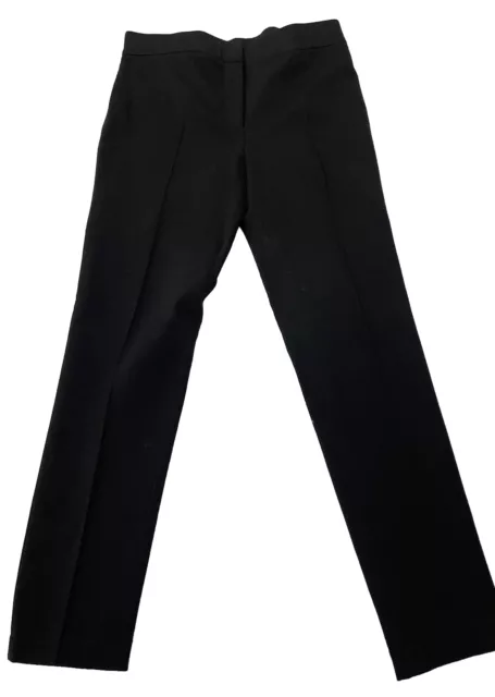 AKRIS Punto Sz 6 US Solid Black Stretch Creased Dress Pants