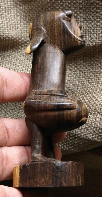 A Vintage Small Makonde Shetani Africa African Art Wood Statue Sculpture Carving