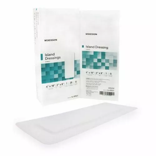 Adhesive Dressing McKesson 4 X 10 Inch Polypropylene / Rayon Rectangle White Ste