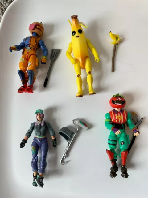 Jazzwares Fortnite 4 inch lot Beef Boss Peely Tomatohead Teknique loose complete