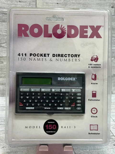 Vintage 1993 Rolodex R411-3 Pocket Directory 150 Names & Numbers NEW & SEALED