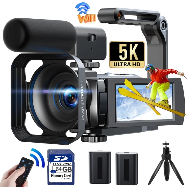 Video Caera, Cacorder 8K 48P 15FPS UHD WiFi Vlogging Caera With IR