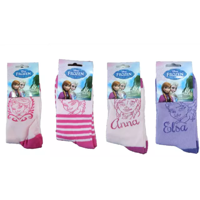 Lot de 4 paires de chaussettes confortable Disney reine des neiges Anna et Elsa