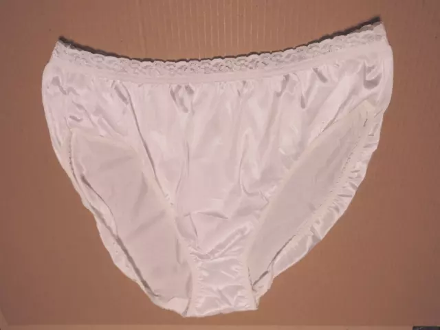 HANES HER WAY Womens Sexy Lace Nylon Hi Cut Panties White Deadstock Size 10  1992 $14.99 - PicClick