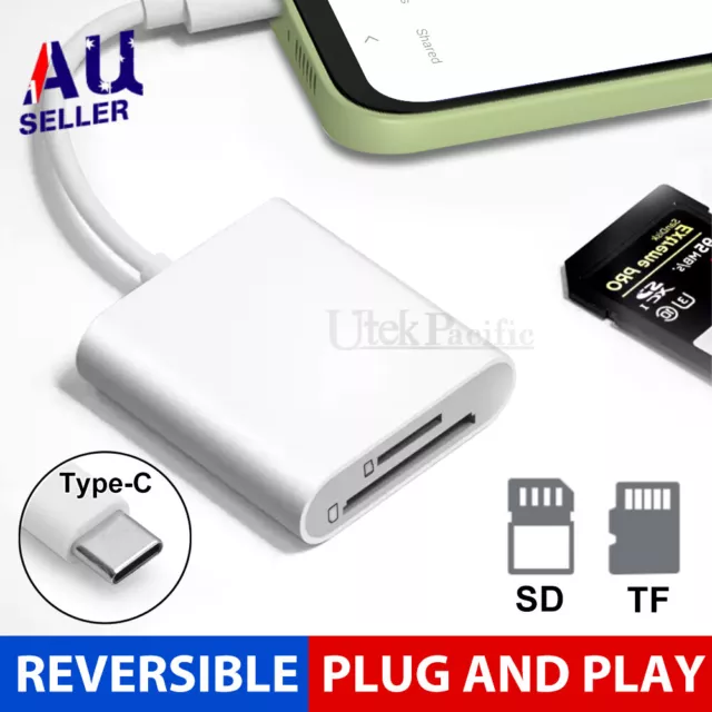 USB-C To SD Card Reader Adapter Type-C For Apple iPad Macbook iPhone 15 Samsung