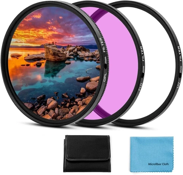 SEDREMM Kit x3 filtres UV - CPL - FLD universels 82mm pour appareil photo *NEUF*