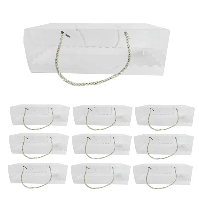 10 PEZZI Scatola Torta Trasparente con Maniglia Cupcake Clear Plastic Por5655