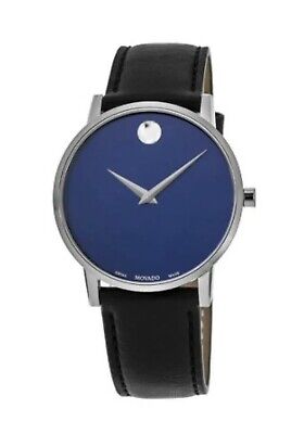 Brand New Movado Men’s Museum Classic Blue Dial Leather Strap Watch 0607313