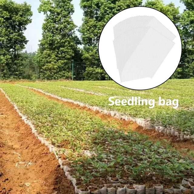 100x Biodegradable Non-woven Seedling Pots Planting Bags Nursery Plant Grow Bags 5