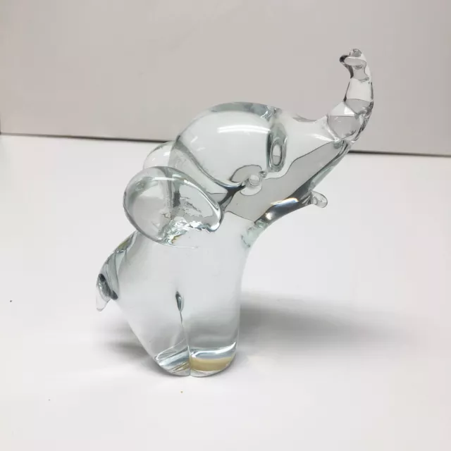 FM Konstglas Ronneby Sweden Glass ELEPHANT Crystal Figurine SIGNED