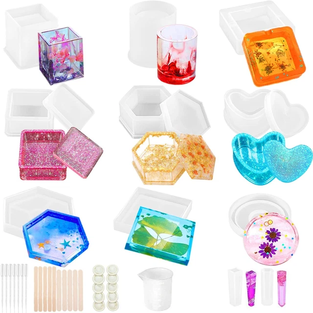KIT Moldes de silicona para resina epoxica epoxi transparente Moldes figuras