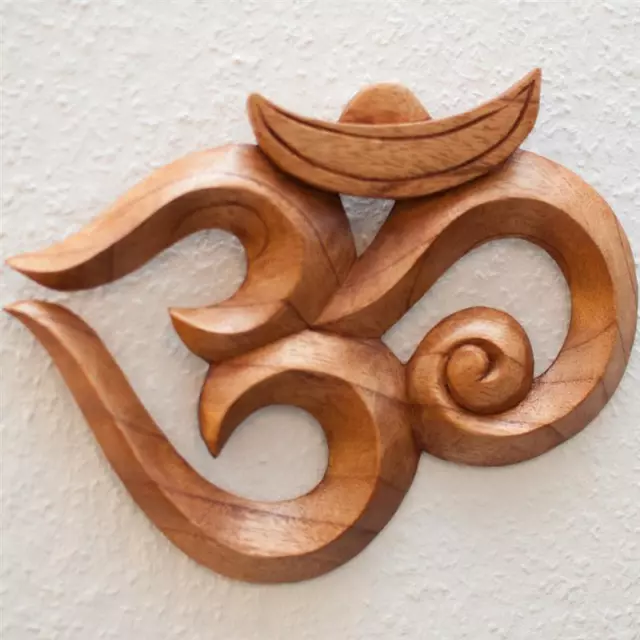 Wandrelief OM Symbol Holz Wandbild Wandschmuck Feng Shui Tipp Yoga ca 22 x 17 cm