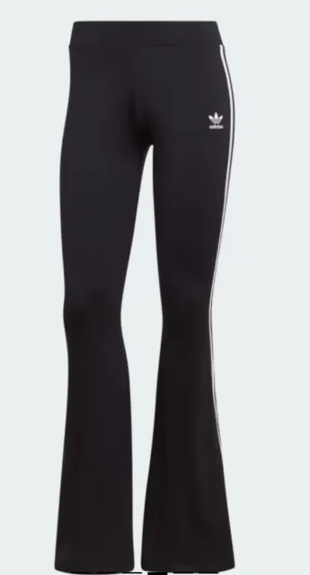 adidas Originals Womens Taoe Tape Elasticated Active Gym Pants Leggings -  Navy
