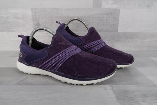 SKECHERS Microburst Under Wraps Womens Purple Slip On Shoes Trainers UK 6