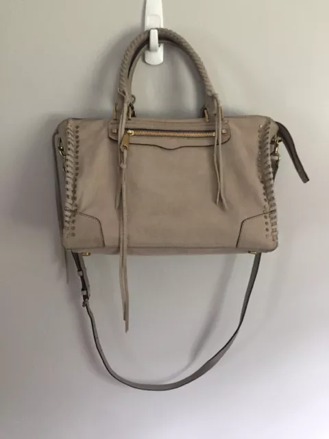 Rebecca Minkoff Sandstone 129947 Regan Nubuck Leather Satchel Purse