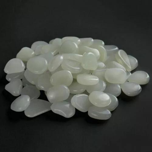 White Glow In The Dark Stones Pebbles Luminous Garden Aquarium Fish Tank Outdoor