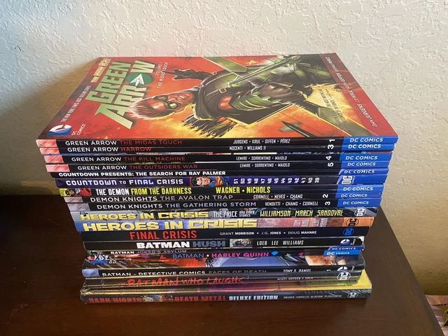 18 DC Comics HC TPB LOT Batman, Superman,  Green Arrow, Justice League Crisis