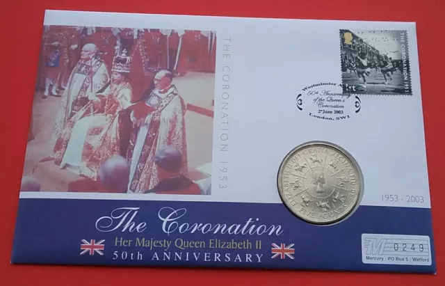 1953-2003, The Queen's Coronation Jubilee Bunc, First Day Coin & Stamp  Cover.