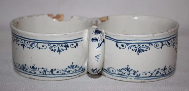 Antique 18th Century Delft Blue/White Pottery - Cruet Stand/Holder