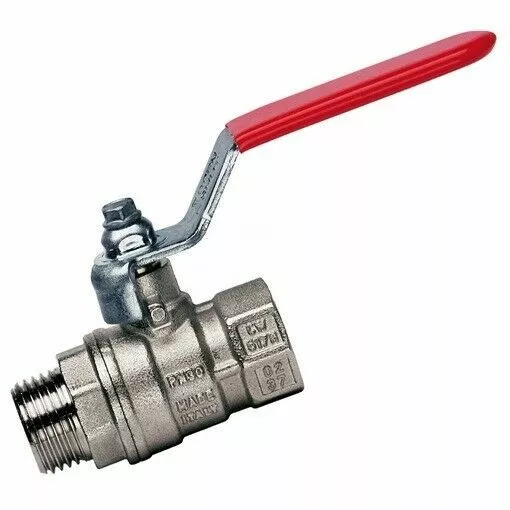 BRASS BALL VALVE MALE FEMALE 1" BSP 25mm LONG HANDLE