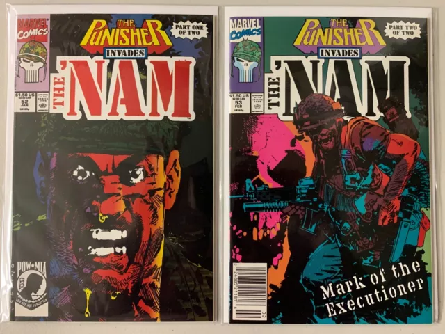 Nam lot #52-53 Marvel Punisher Skull Origin 2 pieces 7.0 (1991)