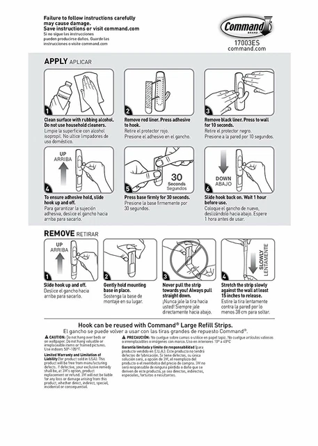 Command Utility Hooks, 3 hooks, 6 strips, Indoor Use, Organize Damage-Free...