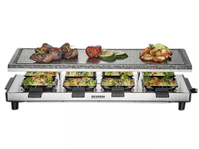 Severin Raclette Grillset Inox Grill de Table 1700W Barbecue Électrique RG9294