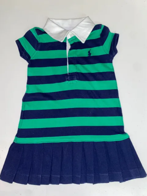 Girls Ralph Lauren Polo Dress - age 18 months Navy And Green