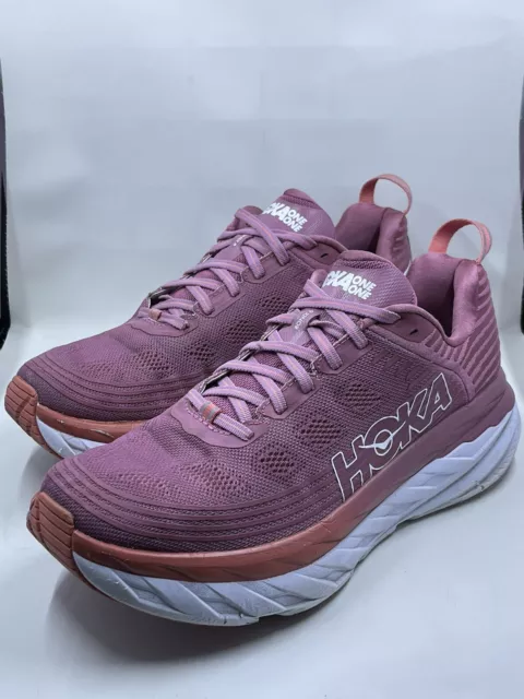 HOKA ONE ONE BONDI 6 Womens Size 9.5 Pink 1019270 HRLN