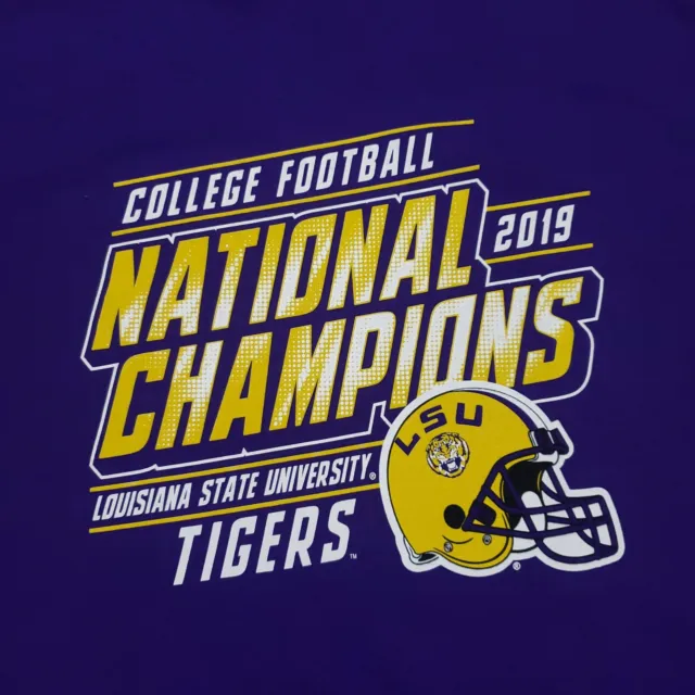 LSU Tigers T-Shirt Mens XL Purple Short Sleeve Crew Neck 2019 Champions NCAA