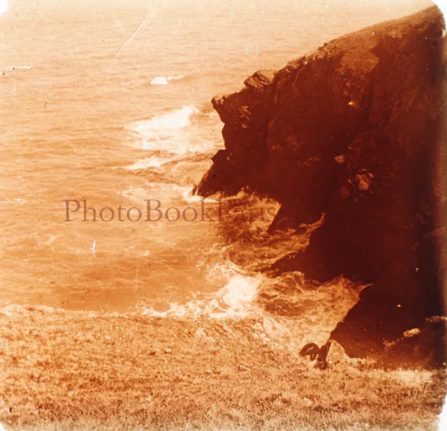 Bord de mer c1920 Photo Plaque de verre Vintage V28L23n10