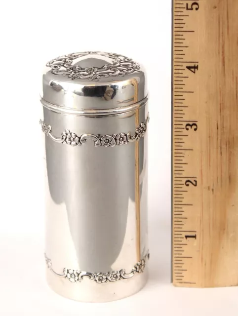 Antique Tiffany & Co Sterling Silver Repousse Powder Canister Bottle 4.22 ozt NR