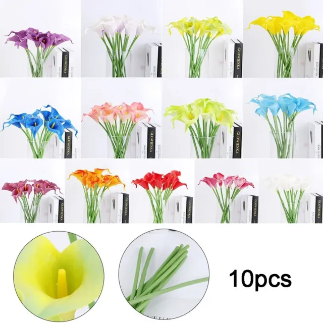 10 pz fiori di giglio calla artificiali splendidamente realizzati bellezza accattivante