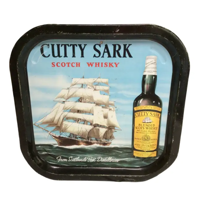 Cutty Sark Scotch Whisky Tray Vintage Advertising Man Cave Decor 13" 913A