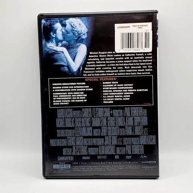 BASIC INSTINCT ULTIMATE Edition Unrated Director’s Cut DVD 1992 ...