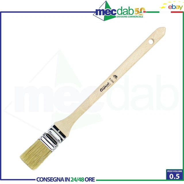Pennello Radiatore Setola Bionda Ghiera Nichelata e Manico In Legno Cinghiale