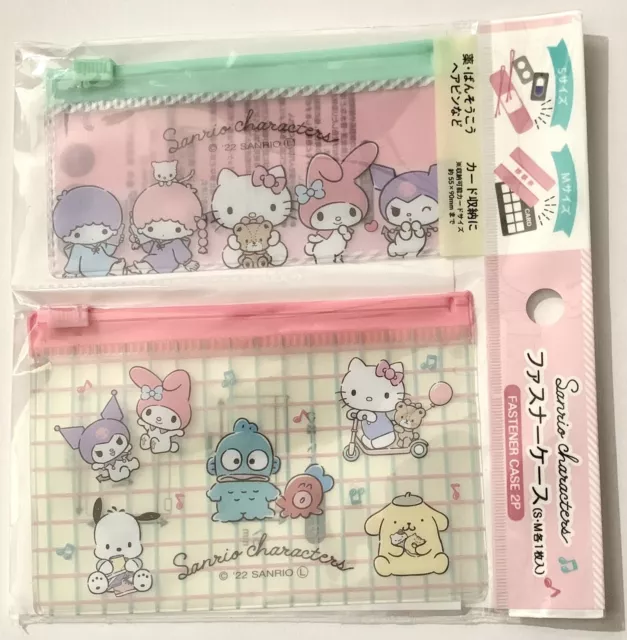 Sanrio Hello Kitty Kuromi Melody Fastener Case Storage Card Cash Pouch Set