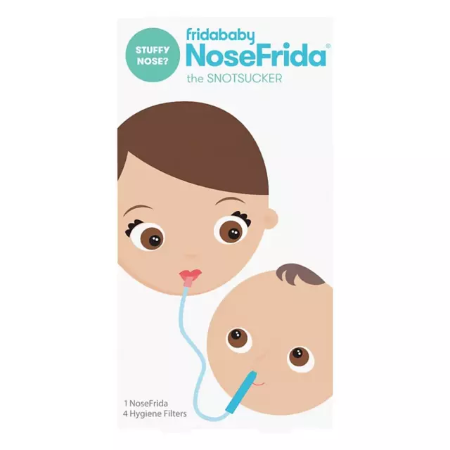 Genuine Nosefrida Nose Frida Baby Toddler Snotsucker Nasal Aspirator + 4 Filters